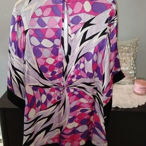 bebe Multicolor Abstract Blouse
